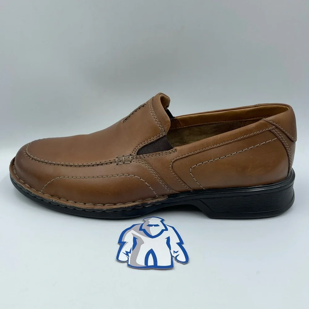 Clarks Escalade Brown Leather Slip-On Men’s‎ Sz 11
